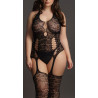 Le Désir Combinaison Grande Taille LACE SUSPENDER - Noir